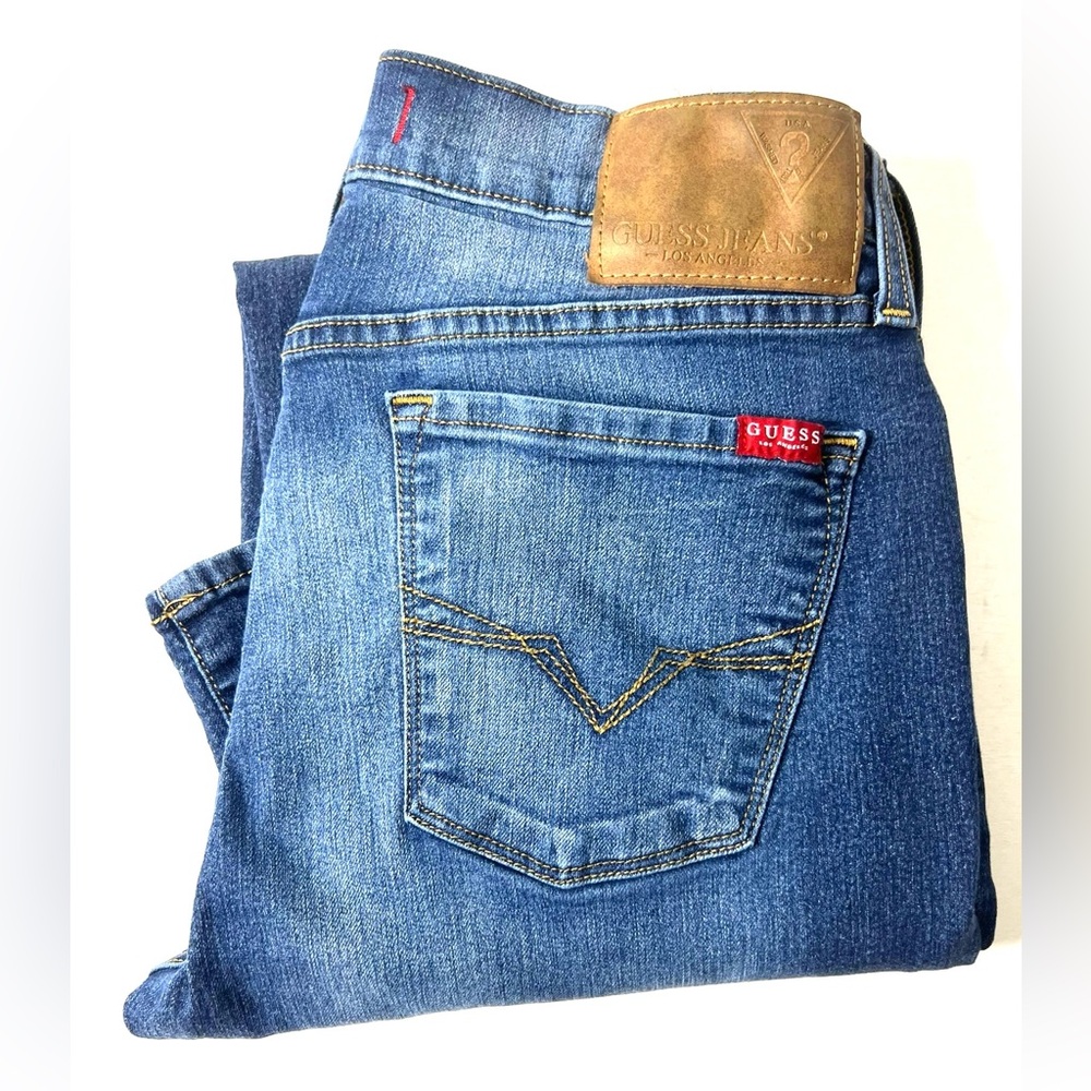 Guess Jeans Slim Straight Mens 33X30Lincoln Med Tint Wash Stretch